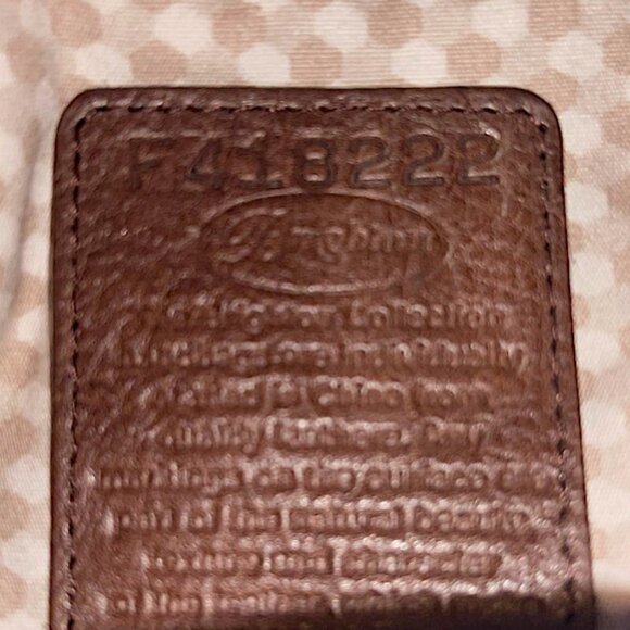 Brighton Orange Red Leather Drawstring Bucket Bag Purse with Fringe - Picture 12 of 13